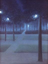 William Degouve De Nuncques Nocturne in the Parc Royal oil painting picture